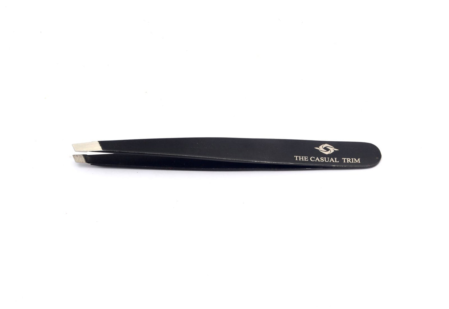 Stainless Steel Slant Tweezer - Eyebrow Tweezers for Women and Men (Black)