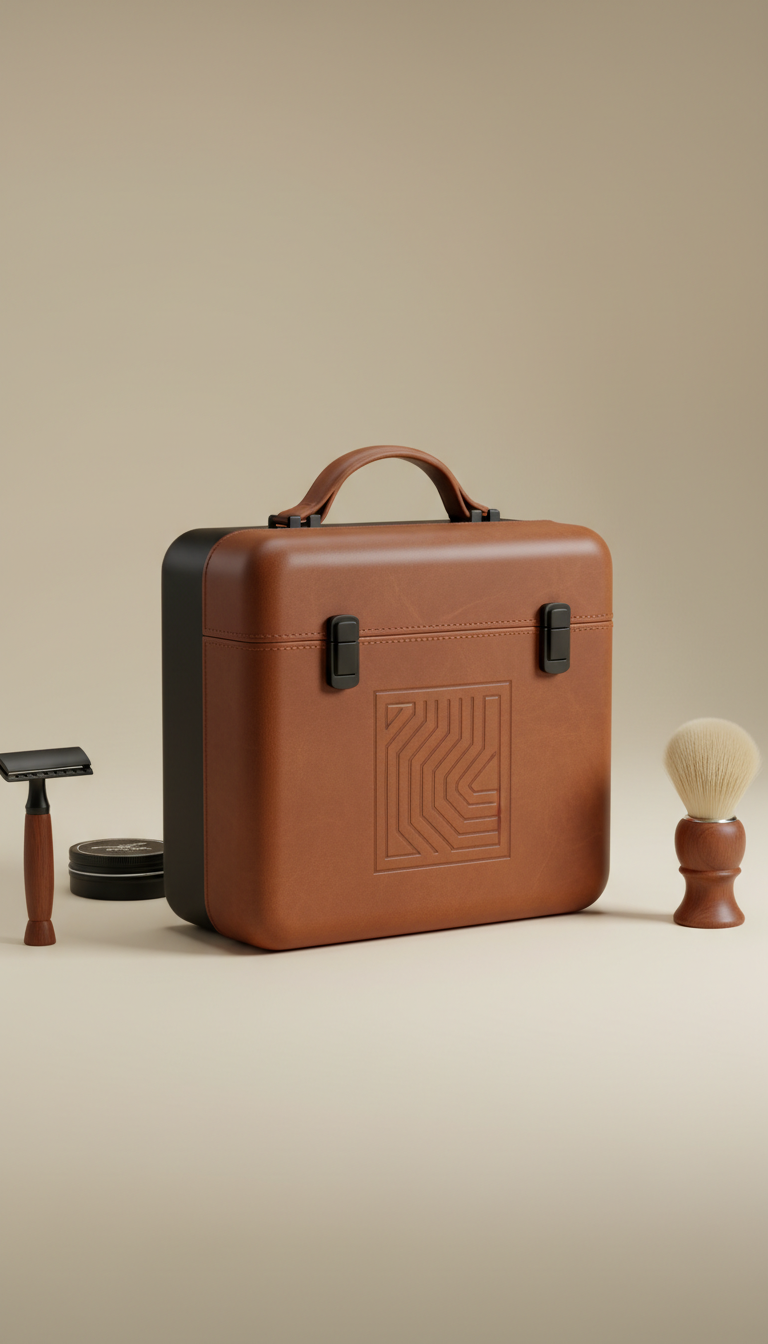 Leather Grooming Case with Embossed Logo